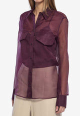 Federica Tosi Silk Buttoned Shirt Purple 41108-409-18