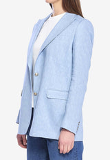 Tagliatore Single-Breasted Stretch Blazer Blue JBERTHA-340297-EI819