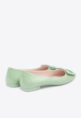 Roger Vivier U Look Patent Leather Ballet Flats Green RVW66834910-D1P-PT033