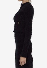 Balenciaga Cropped Buttoned Cardigan Black 793604-T3328-1000
