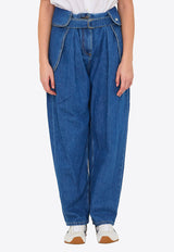 Loewe Wide-Leg Cargo Jeans Blue S540Y11XA8--5140