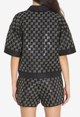 Gucci Embroidered Lamé Wool Tweed Top Black 846682-ZARWY-1000