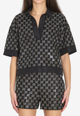 Gucci Embroidered Lamé Wool Tweed Top Black 846682-ZARWY-1000