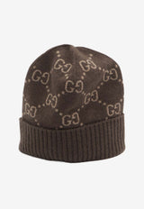 Gucci Monogram Cashmere Beanie Brown 811392-4GABX-2579