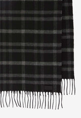 Saint Laurent Checked Fringed Scarf Black 837616-3YS31-1078