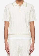 Casablanca Tennis Bouclé Polo T-shirt White SP26KW1214--01
