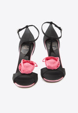 Roger Vivier Rose Vivier 100 Satin Sandals Black RVW79743730-UVM-89ID