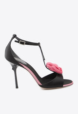 Roger Vivier Rose Vivier 100 Satin Sandals Black RVW79743730-UVM-89ID