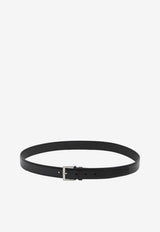 Saint Laurent Leather Square Buckle Belt Black 834591-AACC5-1000