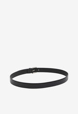Saint Laurent Leather Square Buckle Belt Black 834591-AACC5-1000