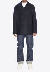 Gucci Double-Breasted Wool Coat Blue 814502-Z8BW4-4504