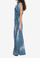 Jean Paul Gaultier One-Shoulder Water Long Dress Blue W-DR034-W020P-5557