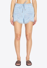 Zimmermann Daylight Mini Denim Shorts Light Blue 7215ARS263--CESTM