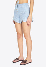 Zimmermann Daylight Mini Denim Shorts Light Blue 7215ARS263--CESTM