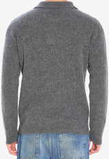 Roberto Collina Cashmere Polo Sweater Gray 253M32004--M3221