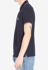 Moncler Logo Patch Cotton Pique Polo T-shirt Navy L10918A70300-84556-77X