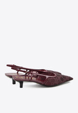Gucci 35 GG Crystal Slingback Mesh Pumps Red 674668-FAEQ0-6255