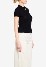 Balenciaga Embroidered Polo T-shirt Black 857233-T5237-1000