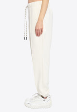 Moncler Grenoble Logo Embroidered Track Pants Ivory L10988H00002-89BC9-031