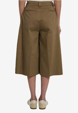 TheLatest Dakota Wide-Leg Bermuda Pants Brown TLW03120T0176-ABTP-T0031