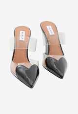 Alaïa Le Coeur 90 Patent Leather Wedge Mules Black AA3M3005CK150--999