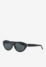 Saint Laurent Logo Cat-Eye Sunglasses Gray 822274-Y9956-1000