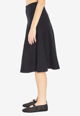 Alaïa A-line Knit Skirt Black AA9J2418K115B--995