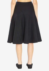 Alaïa A-line Knit Skirt Black AA9J2418K115B--995