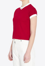 Versace Vintage V-neck T-shirt Red 1023697-1A17894-2RC90
