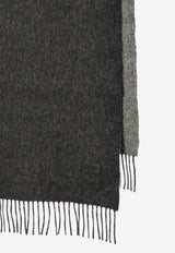 Loewe Anagram Patch Wool and Cashmere Reversible Scarf Gray F811251X06--1114