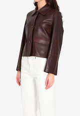 Arma Fem Vintage Leather Jacket Brown 020L26105202--MUD BROWN