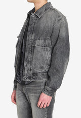 Versace Stonewashed Denim Jacket Gray 1021754-1A16053-1D980