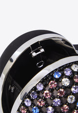 Self-Portrait Multi Crystal Embellished Heart Clutch Bag Black RS26307A--MULTICOLOR
