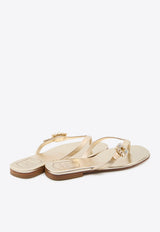 Roger Vivier Metallic Nappa Leather Thong Sandals Gold RVW81744970K-ACG-005