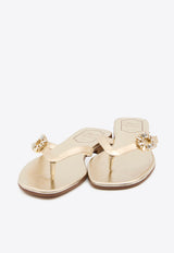 Roger Vivier Metallic Nappa Leather Thong Sandals Gold RVW81744970K-ACG-005