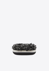 Self-Portrait Floral Crystal Clutch Black RS26304--BLACK