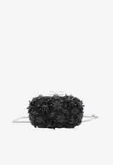 Self-Portrait Floral Crystal Clutch Black RS26304--BLACK
