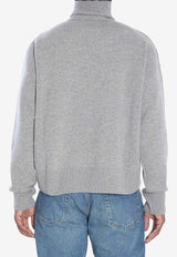 AMI PARIS Ami De Coeur High-Neck Sweater Gray UKS821-KN0071-050