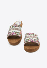 Dolce & Gabbana Floral Embroidered Slides Multicolor CE0148-A6483-8V135