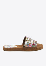 Dolce & Gabbana Floral Embroidered Slides Multicolor CE0148-A6483-8V135