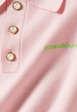 Casablanca Wool-Blend Polo T-shirt Pink SP26KW1254--01