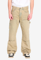 Amiri Straight-Leg Carpenter Jeans Beige AMBMJE1052--639