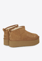 UGG Classic Ultra Mini Platform Suede Boots Chestnut 1135092--CHE
