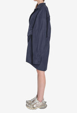 Balenciaga Oversized Mini Shirt Dress Blue 814136-TRM17-4530