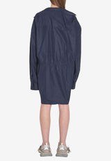 Balenciaga Oversized Mini Shirt Dress Blue 814136-TRM17-4530