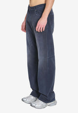 Balenciaga Baggy Straight-Leg Jeans Blue 857194-TTW64-8074