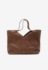 Saint Laurent Large Y Grained Leather Tote Bag Brown 820672-AAEC3-6359