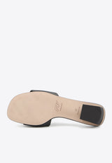 Roger Vivier Belle Vivier Leather Flat Sandals Black RVW816449209-1TB-999