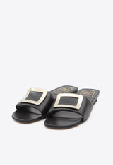 Roger Vivier Belle Vivier Leather Flat Sandals Black RVW816449209-1TB-999