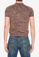 Versace Mouliné Knit Polo T-shirt Brown 1024448-1A17685-1N100